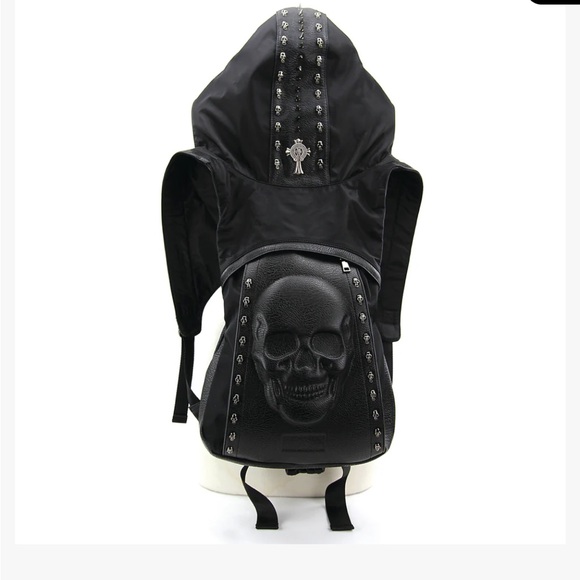 Hooded skeleton skull backpack one piece. NWT. Unisex